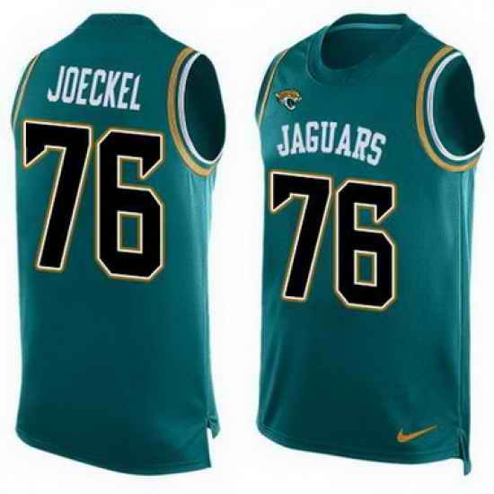 Nike Jaguars #76 Luke Joeckel Teal Green Team Color Mens Stitched NFL Limited Tank Top Jersey